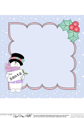 8 x 8 Christmas Snowman Rio's Santa Letter Insert