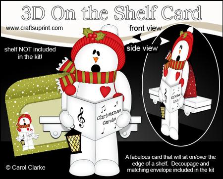 3D on the Shelf Card Kit - Christmas Snowman Rio