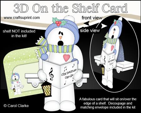 3D on the Shelf Card Kit - Christmas Snowman Rio