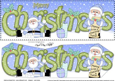 Large Dl Christmas Santa 3D Decoupage