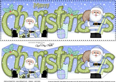 Large Dl Christmas Santa 3D Decoupage
