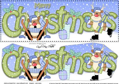Large Dl Christmas Rudolph 3D Decoupage