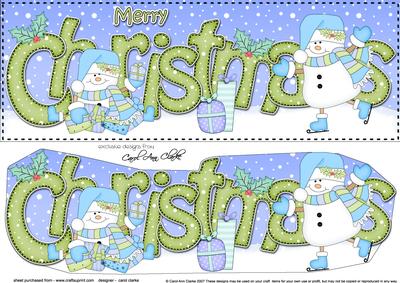Large Dl Christmas Snowman 3D Decoupage