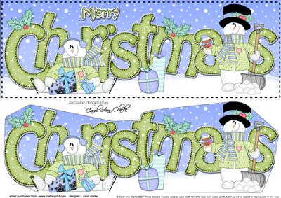 Large Dl Christmas Snowman 3D Decoupage
