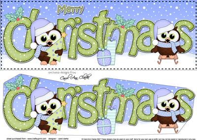 Large Dl Christmas Owls 3D Decoupage