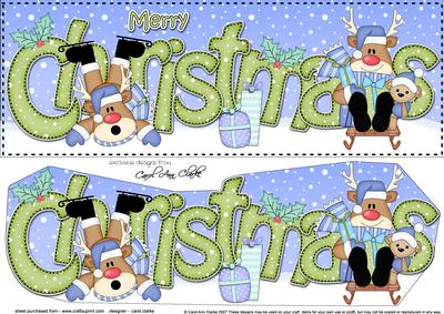 Large Dl Christmas Rudolph 3D Decoupage