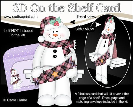 3D on the Shelf Card Kit - Little Christmas Snowman Mack