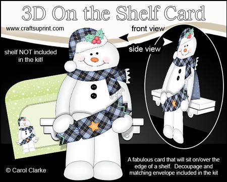 3D on the Shelf Card Kit - Little Christmas Snowman Mack