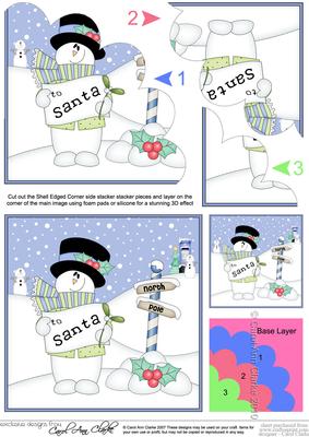 Christmas Snowman Rio's Santa Letter Shell Edged Stacker