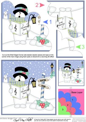 Christmas Carol Singing Snowman Rio Shell Edged Stacker