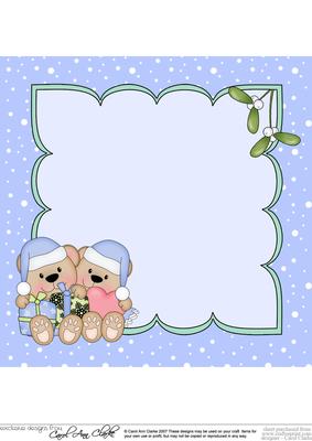 8 x 8 Christmas Livvy Bear Love Insert