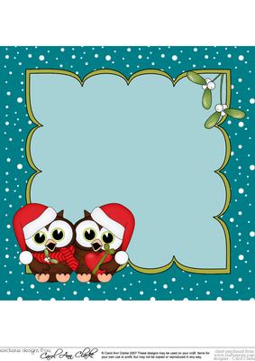 8 x 8 Christmas Little Hoot Owls Love Insert