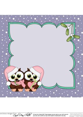 8 x 8 Christmas Little Hoot Owls Love Insert
