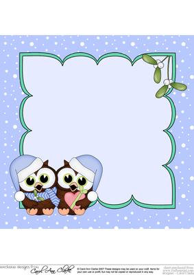 8 x 8 Christmas Little Hoot Owls Love Insert