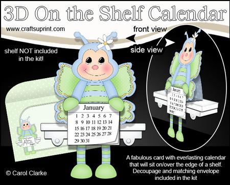 3D on the Shelf Everlasting Calendar Kit - Little Butterfly