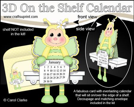 3D on the Shelf Everlasting Calendar Kit - Little Butterfly