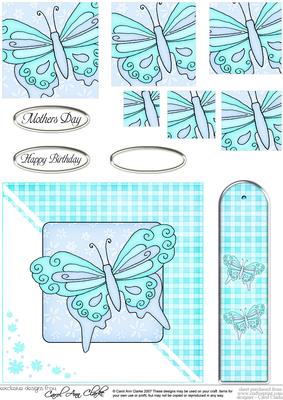 Butterfly Quick Card with Pyramage Topper
