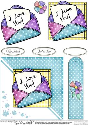 I Love You Letter Quick Card with 3D Decoupage