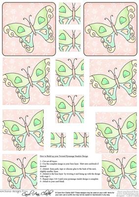 Fluttery Butterfly Twisted Pyramage Sheet