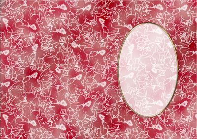 Romantic Flowers A5 Oval Frame Card Front or Insert