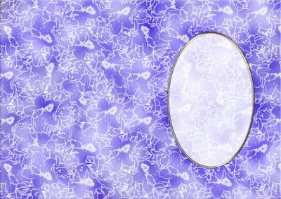 Romantic Flowers A5 Oval Frame Card Front or Insert