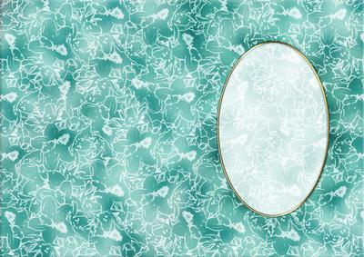 Romantic Flowers A5 Oval Frame Card Front or Insert