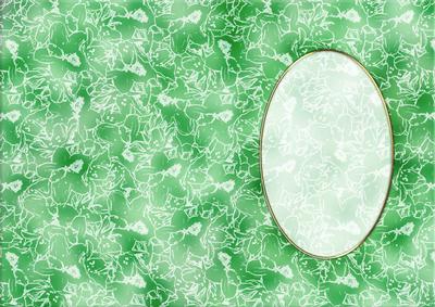 Romantic Flowers A5 Oval Frame Card Front or Insert