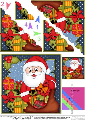 Christmas Santa's Sack Scallop Corner Side Stacker Topper
