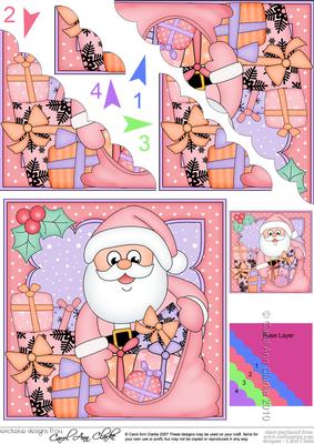 Christmas Santa's Sack Scallop Corner Side Stacker Topper