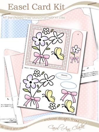 Flowers and Butterfly Easel Card Kit in with 3D Decoupage
