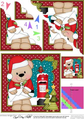 Christmas Livvy Bear's Santa Letter Scallop Corner Topper