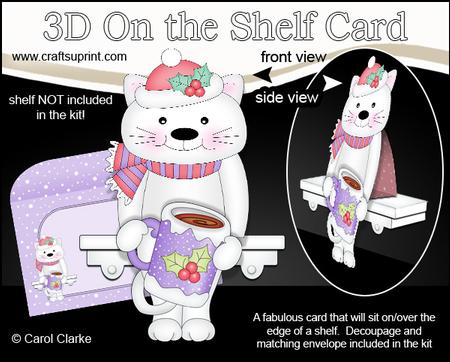 3D on the Shelf Card Kit - Little Christmas Cat Bella