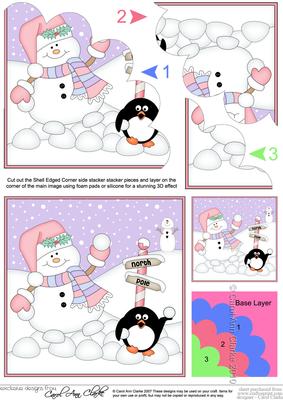 Christmas Snowman Oli's Snowball Shell Edged Stacker