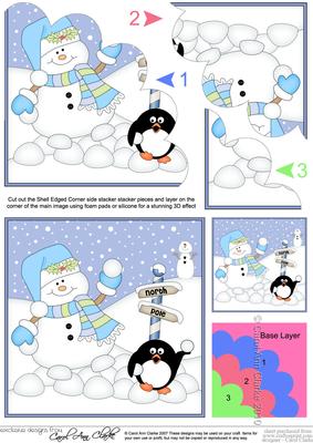 Christmas Snowman Oli's Snowball Shell Edged Stacker