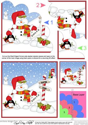 Christmas Snowman Oli's Santa Letter Shell Edged Stacker
