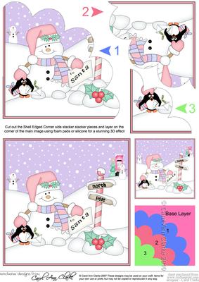 Christmas Snowman Oli's Santa Letter Shell Edged Stacker