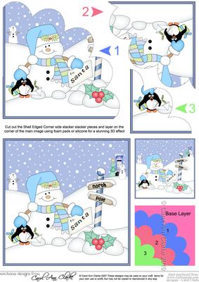 Christmas Snowman Oli's Santa Letter Shell Edged Stacker