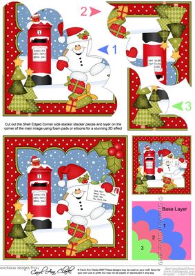 Christmas Snowball Sam's Santa Letter Shell Edged Corner