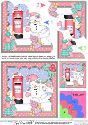 Christmas Snowball Sam's Santa Letter Shell Edged Corner