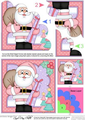 Christmas Santa's Sack & Presents Shell Edged Corner Stacker
