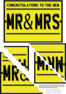 5 x 7 Mr & Mrs Number Plate Scallop Corner Stacker