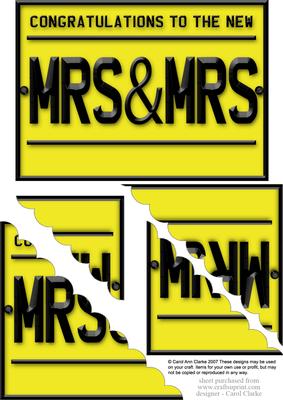 5 x 7 Mrs & Mrs Number Plate Scallop Corner Stacker