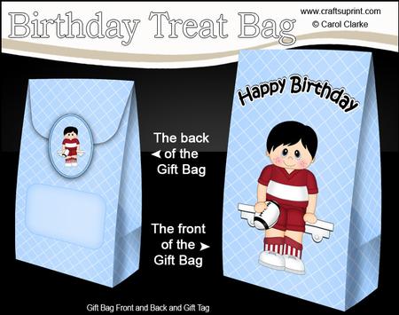 3D Birthday Little Rugby Boy Gift Bag Mini Kit