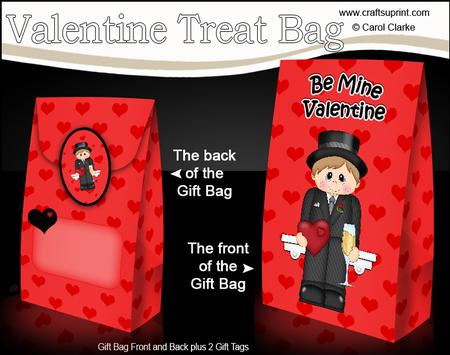 3D Valentine Romance Boy Arran Gift Bag Mini Kit