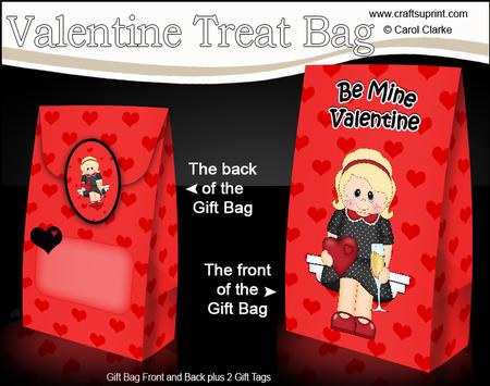 3D Valentine Romance Girl Claire Gift Bag Mini Kit