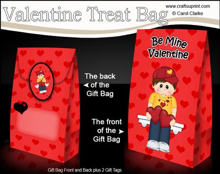 3D Valentine Romance Boy Boyd Gift Bag Mini Kit