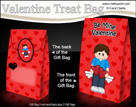 3D Valentine Romance Man Brody Gift Bag Mini Kit
