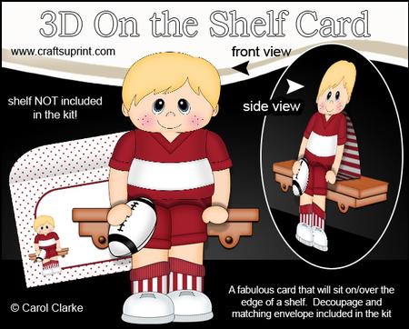 3D on the Shelf Card Kit - Little Rugby Boy Richie