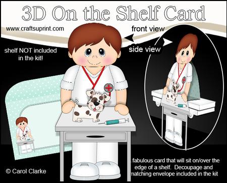 3D on the Shelf Card Kit - Little Vet Karl
