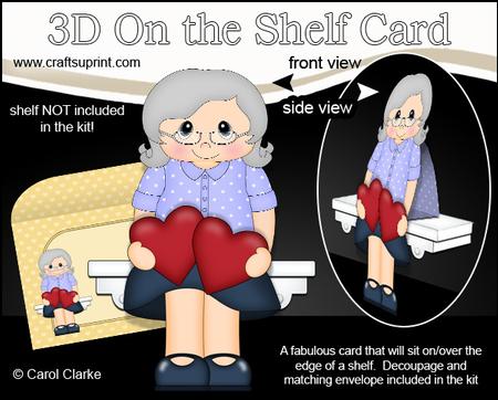 3D on the Shelf Card Kit - Hearts Love & Romance Lady Vera